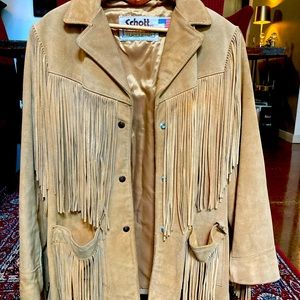 Beautiful VINTAGE authentic SchottNYC fringe real suede, fully lined coat.